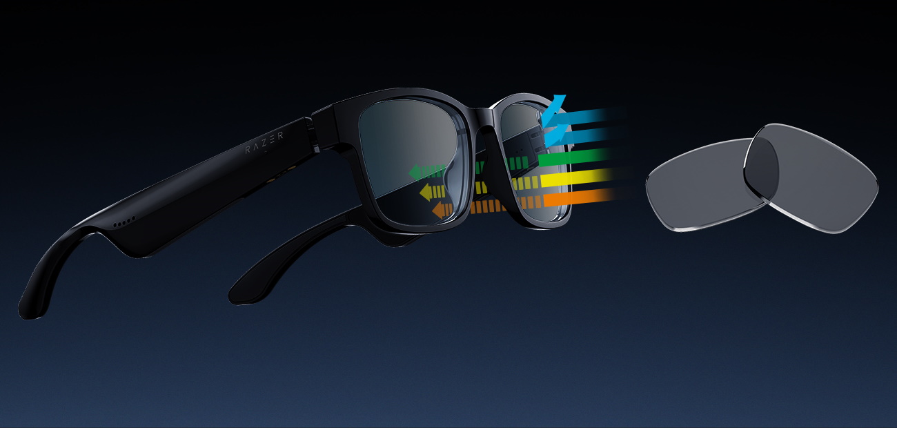 Razer Anzu - Lentes inteligentes: filtro de luz azul y lentes de sol  polarizadas - Audio de baja latencia - Micrófono y altavoces integrados 