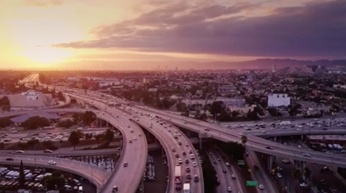 City view overlooking highways