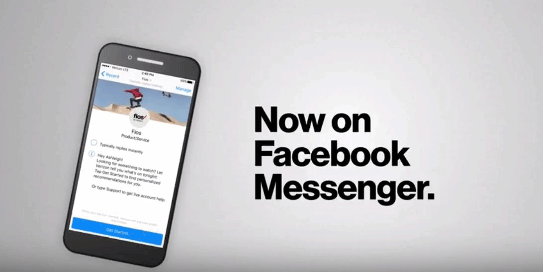 Fios chatbot on Facebook Messenger |Personalized, on-demand entertainment content | Verizon