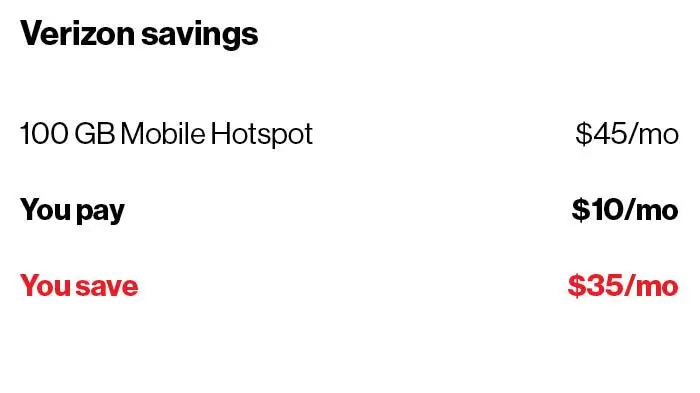 Verizon Savings For 100 GB Mobile Hotspot | First Phone