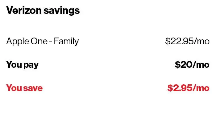 Verizon Savings For Apple One | First Phone