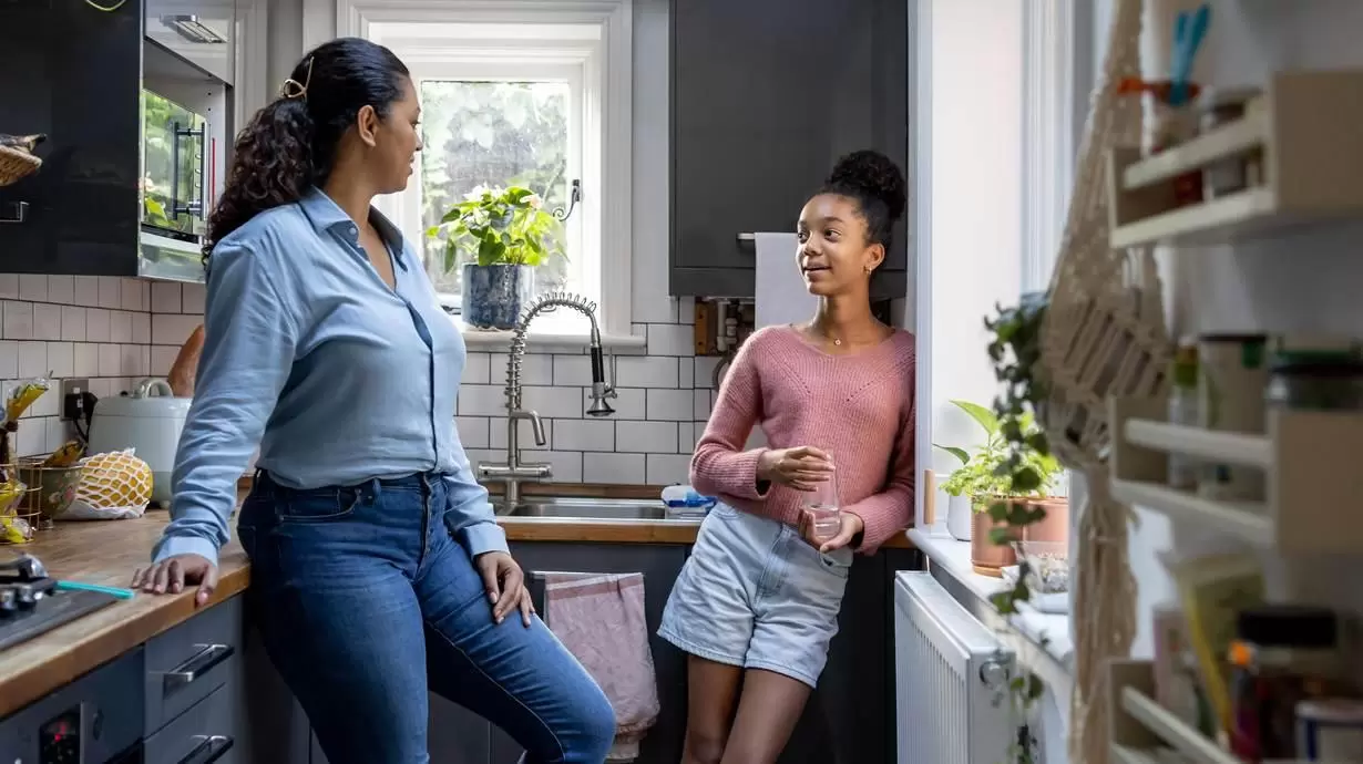 Mother And Daughter Discuss Internet Safety