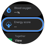 Samsung Galaxy Watch Energy Score screenshot