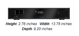 Cisco CHS 435 HD DVR - black box, 2.8 inches high, 13.78 inches wide and 9.2 inches deep