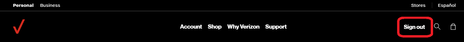 Navigation Bar with 'Sign out' highlighted