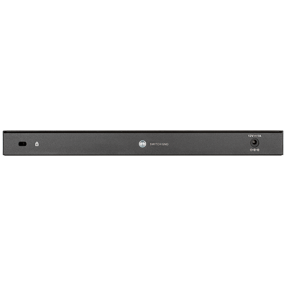 Back view of D-Link 16-Port Gigabit Desktop Switch.