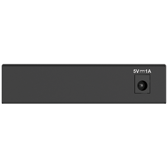 Back view of D-Link 5 Port Ethernet Gigabit Switch.