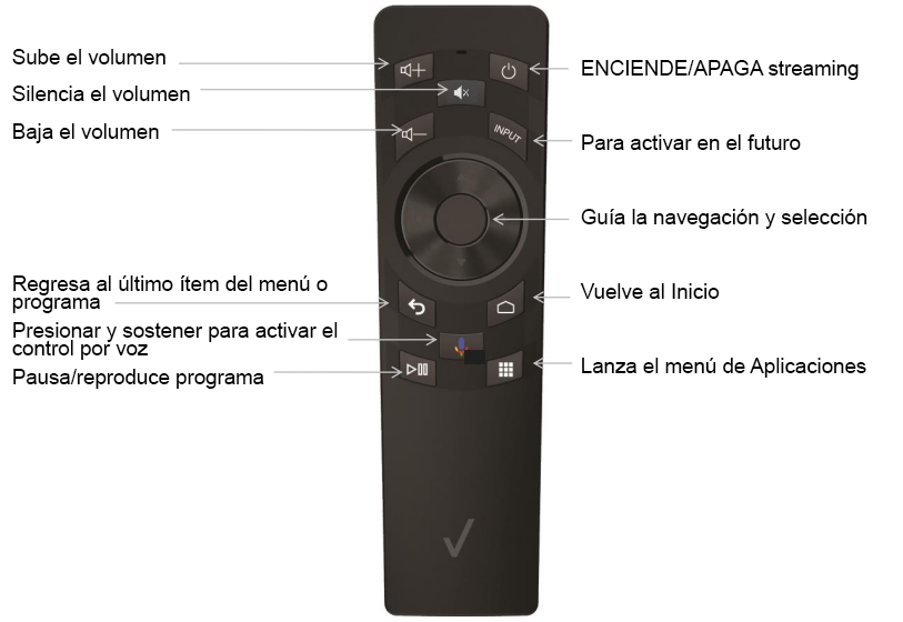 Control remoto por voz de Stream TV