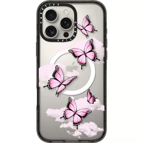 CASETiFY Funda Impact con MagSafe para el iPhone 16 Pro Max - Pink Butterfly