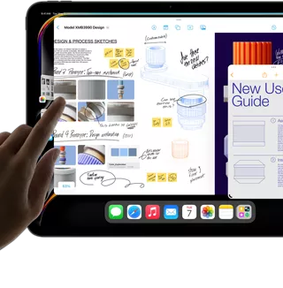 Vista de multitarea en el iPad Pro con iPadOS que muestra varias aplicaciones ejecutándose simultáneamente