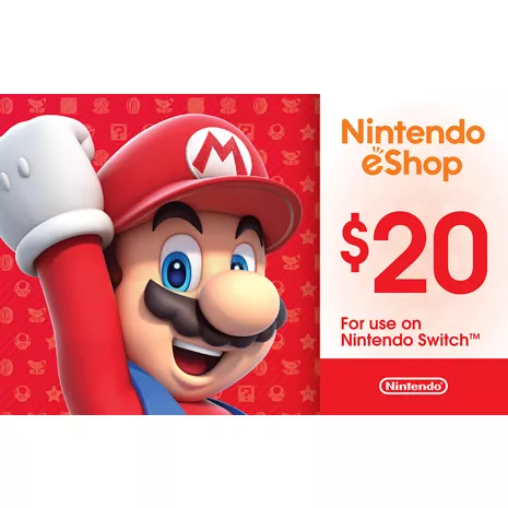 Tarjeta de regalo electrónica de Nintendo eShop de $20