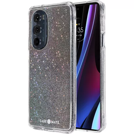 Case-mate Funda Sheer Stardust (gris) para el moto edge+ 5G UW