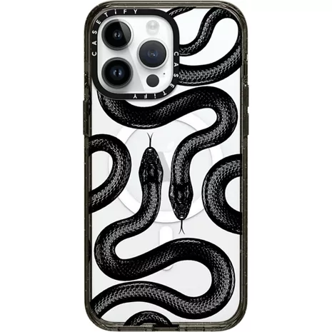 CASETiFY Funda Impact con MagSafe para el iPhone 15 Pro Max - Black Kingsnake (negro)