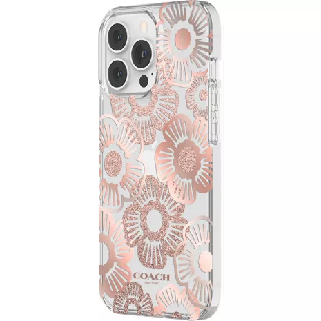 Funda dura Coach para el iPhone 13 Pro - Tea Rose Blush