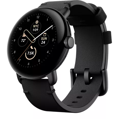 Google Correa de piel artesanal para el Pixel Watch 2 y Pixel Watch, grande - Obsidiana