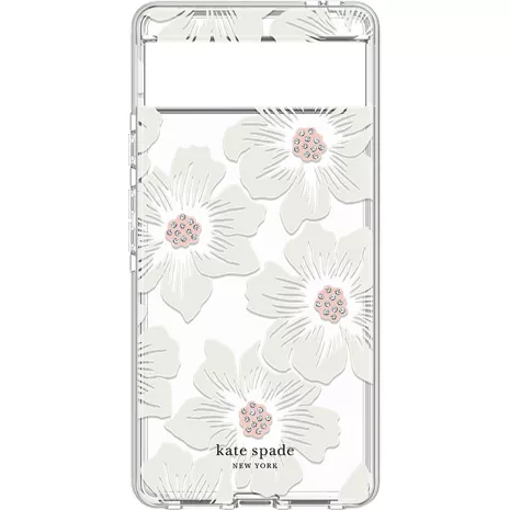 kate spade new york Funda dura para el Pixel 6 - Hollyhock Floral Clear