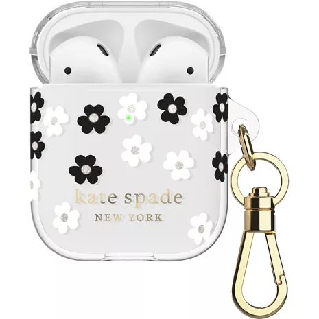 kate spade new york Estuche flexible para los AirPods - Scattered Flowers Black/Translucent White