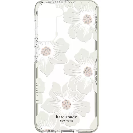 kate spade new york Funda dura para el Galaxy S21+ 5G - Hollyhock Floral Clear/Cream (crema)