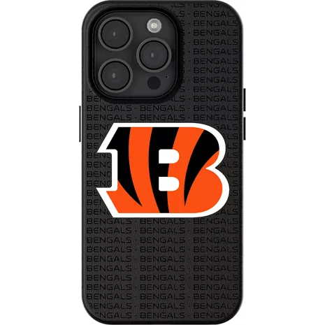 Keyscaper Funda NFL Team Text Backdrop con MagSafe para el iPhone 16 Pro Max - Cincinnati Bengals