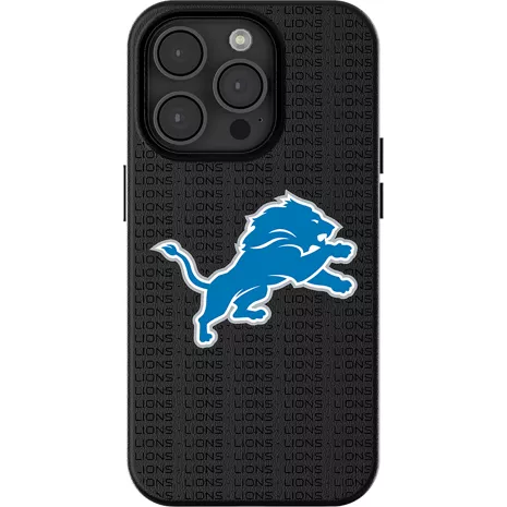 Keyscaper Funda NFL Team Text Backdrop con MagSafe para el iPhone 16 Pro Max - Detroit Lions