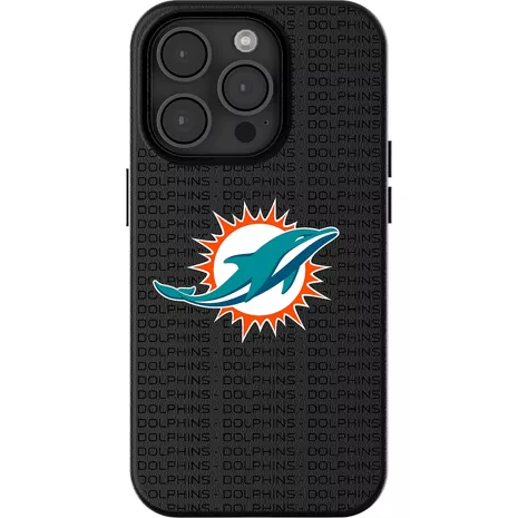 Keyscaper Funda NFL Team Text Backdrop con MagSafe para el iPhone 16 Pro Max - Miami Dolphins