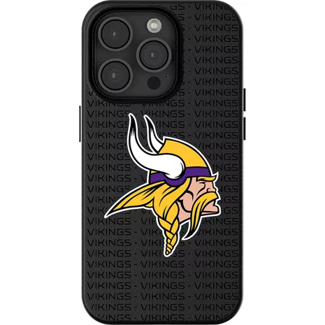 Keyscaper Funda NFL Team Text Backdrop con MagSafe para el iPhone 16 Pro Max - Minnesota Vikings