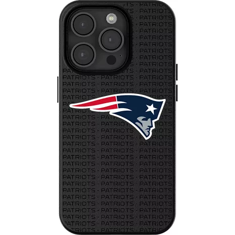 Keyscaper Funda NFL Team Text Backdrop con MagSafe para el iPhone 16 Pro Max - New England Patriots