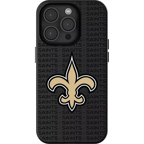 Keyscaper Funda NFL Team Text Backdrop con MagSafe para el iPhone 16 Pro Max - New Orleans Saints