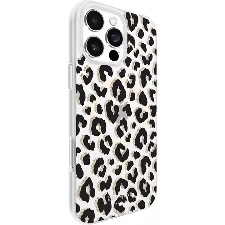 kate spade new york Funda con MagSafe para el iPhone 16 Pro Max - Glitter Leopard