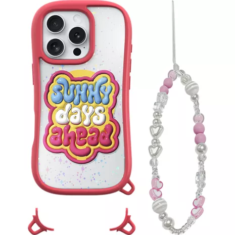 LAUT Funda protectora POP LOVIE con MagSafe y brazalete colgante para el iPhone 16 Pro - Sunny Red