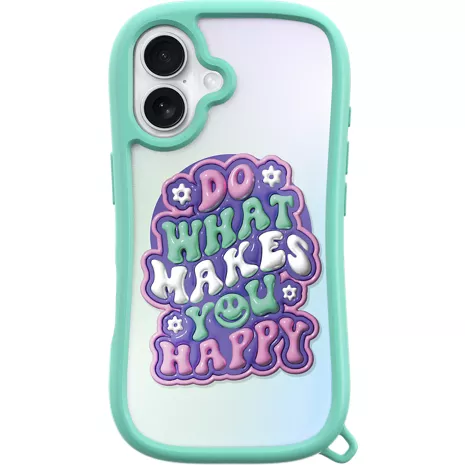 LAUT Funda protectora POP LOVIE con MagSafe y brazalete con colgante para el iPhone 16 Plus - Happy Mint