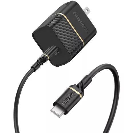 Kit de cargador de pared OtterBox de carga rápida con cable USB-C a USB-C, 30 W