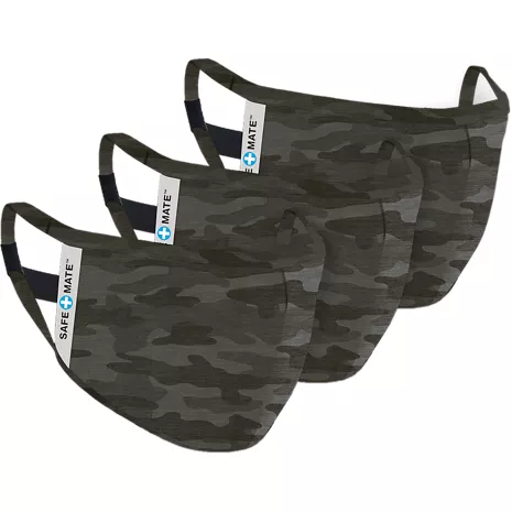 Paquete de 3 mascarillas de tela lavable Safe+Mate L/XL - Camo