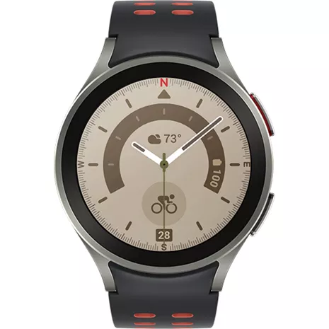 Samsung Galaxy Watch5 Pro titanio gris, 45 mm, correa deportiva rojo/negro Titanio gris imagen 1 de 1