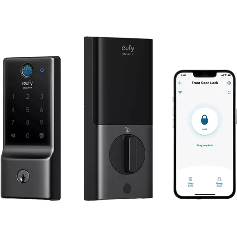 eufy Cerradura de puerta de entrada sin llave con huella dactilar Security Smart Lock C220