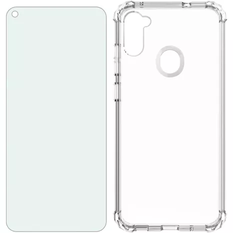 Paquete de funda Verizon Clarity y protector de pantalla con filtro de luz azul para el Galaxy A11