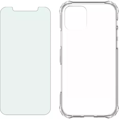 Funda Clarity y protector de pantalla con filtro de luz azul de Verizon para el iPhone 12/iPhone 12 Pro