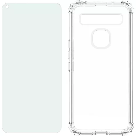 Paquete de funda Clarity y protector de pantalla con filtro de luz azul de Verizon para el TCL 10 5G UW